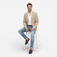 Mocassin homme bateau bleu marine – détail de la finition