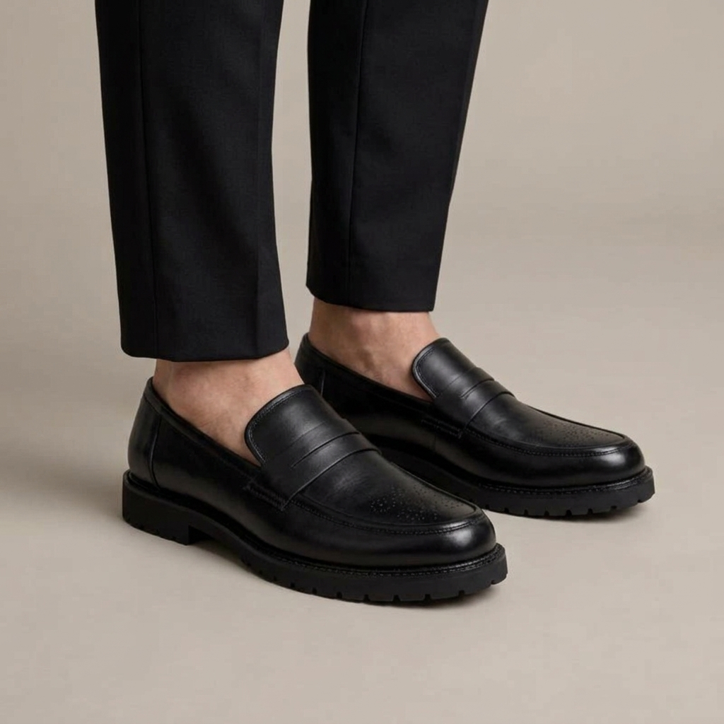 Mocassin Homme Cuir Costume Mariage Bout Effilé
