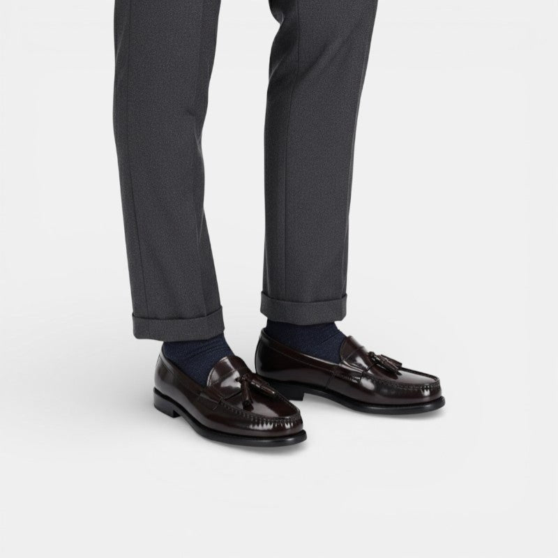 Mocassin homme à gland marron foncé – vue arrière