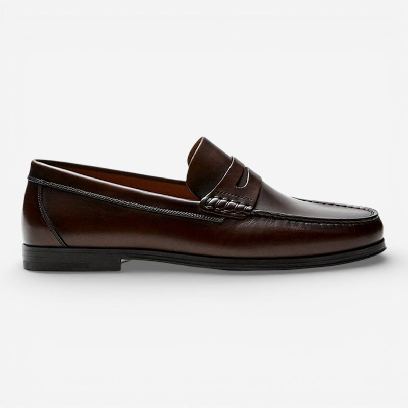 Mocassin homme à talon marron foncé – vue de profil