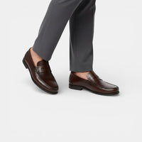 Mocassin homme à talon marron foncé – vue de dessus
