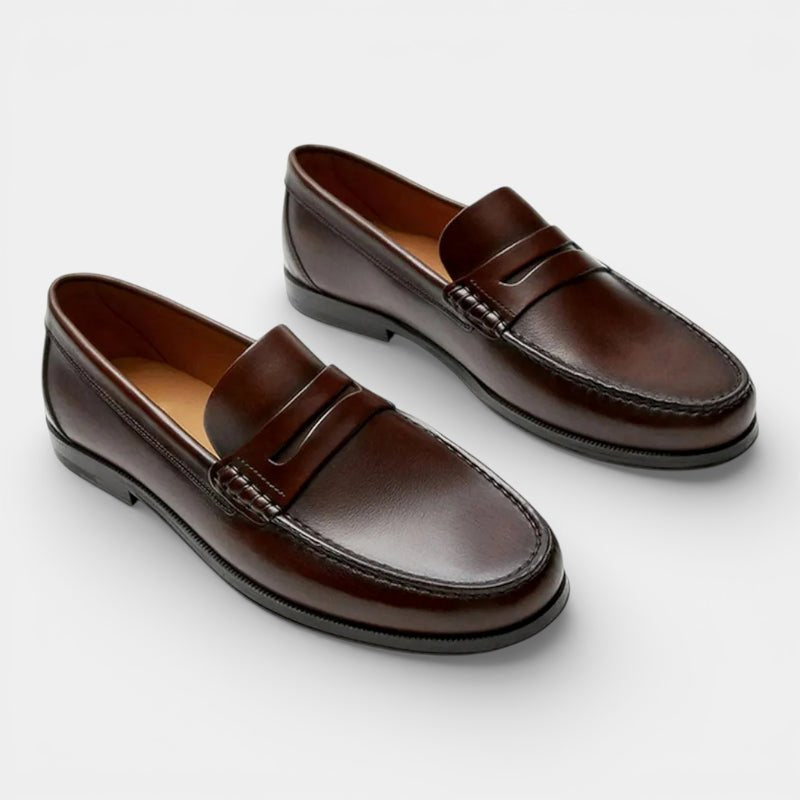 Mocassin homme à talon marron foncé – la paire complète