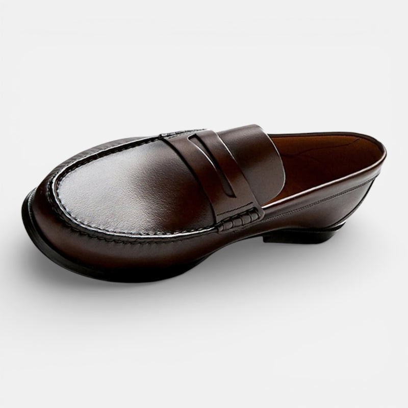 Mocassin homme à talon marron foncé – vue de profil