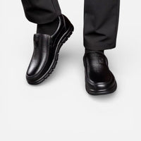 Mocassin homme cuir noir – vue de profil