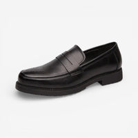 Mocassin homme en cuir noir