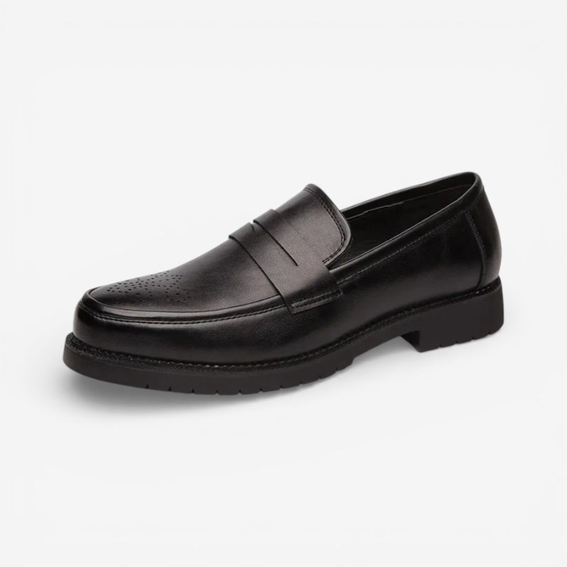 Mocassin homme en cuir noir