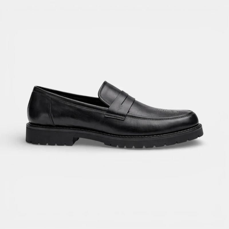 Mocassin homme cuir noir – vue de profil