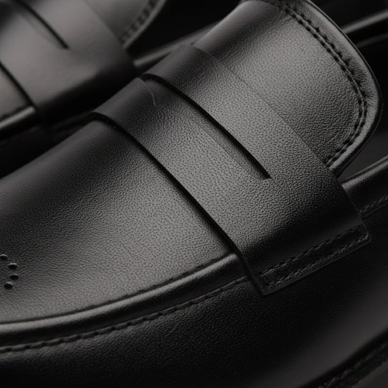 Mocassin homme cuir noir – vue arrière Image