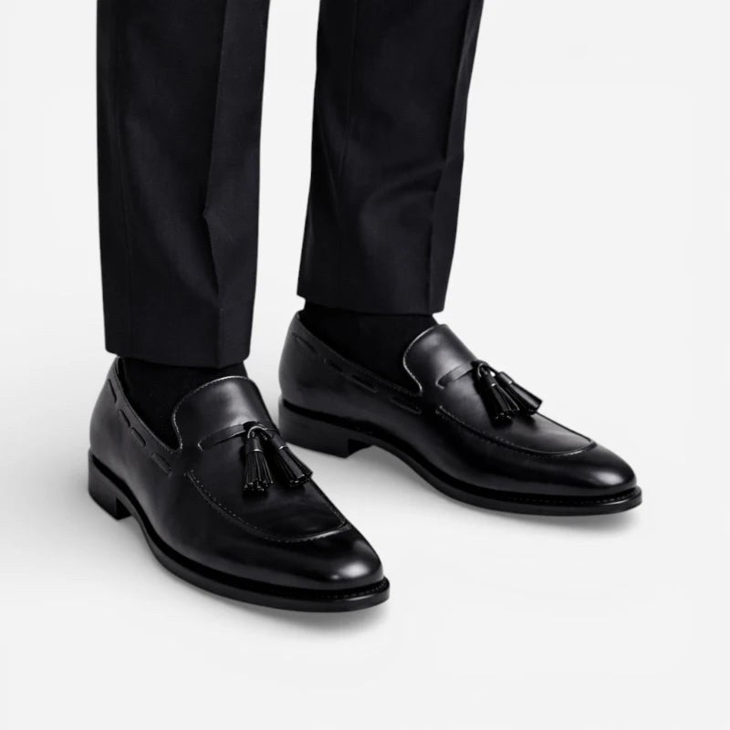 Mocassin homme à gland noir – vue de dessus