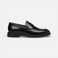 Mocassin homme cuir verni noir – vue de profil
