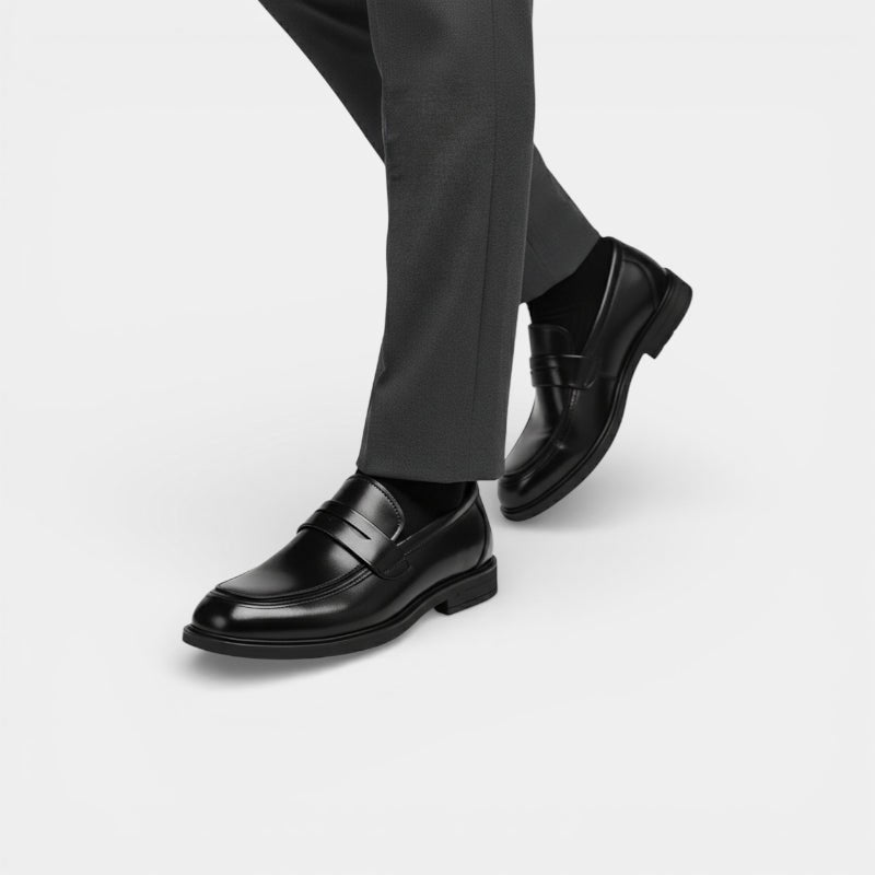 Mocassin homme cuir verni noir – vue arrière