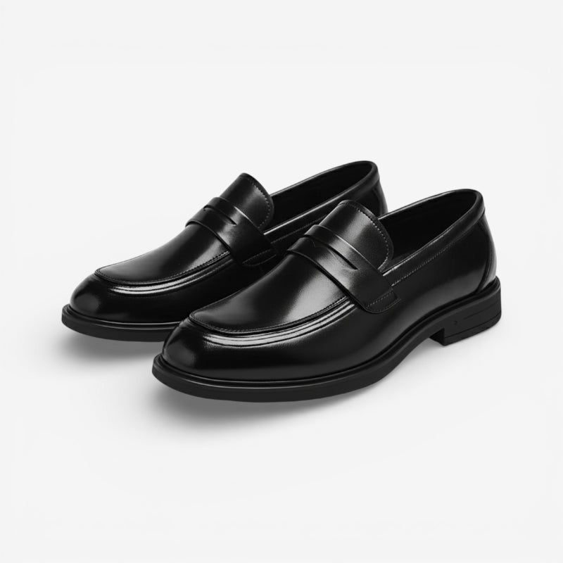 Mocassin homme cuir verni noir – la paire complète