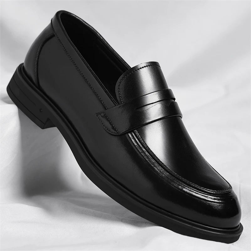 Mocassin homme cuir verni noir – vue de profil