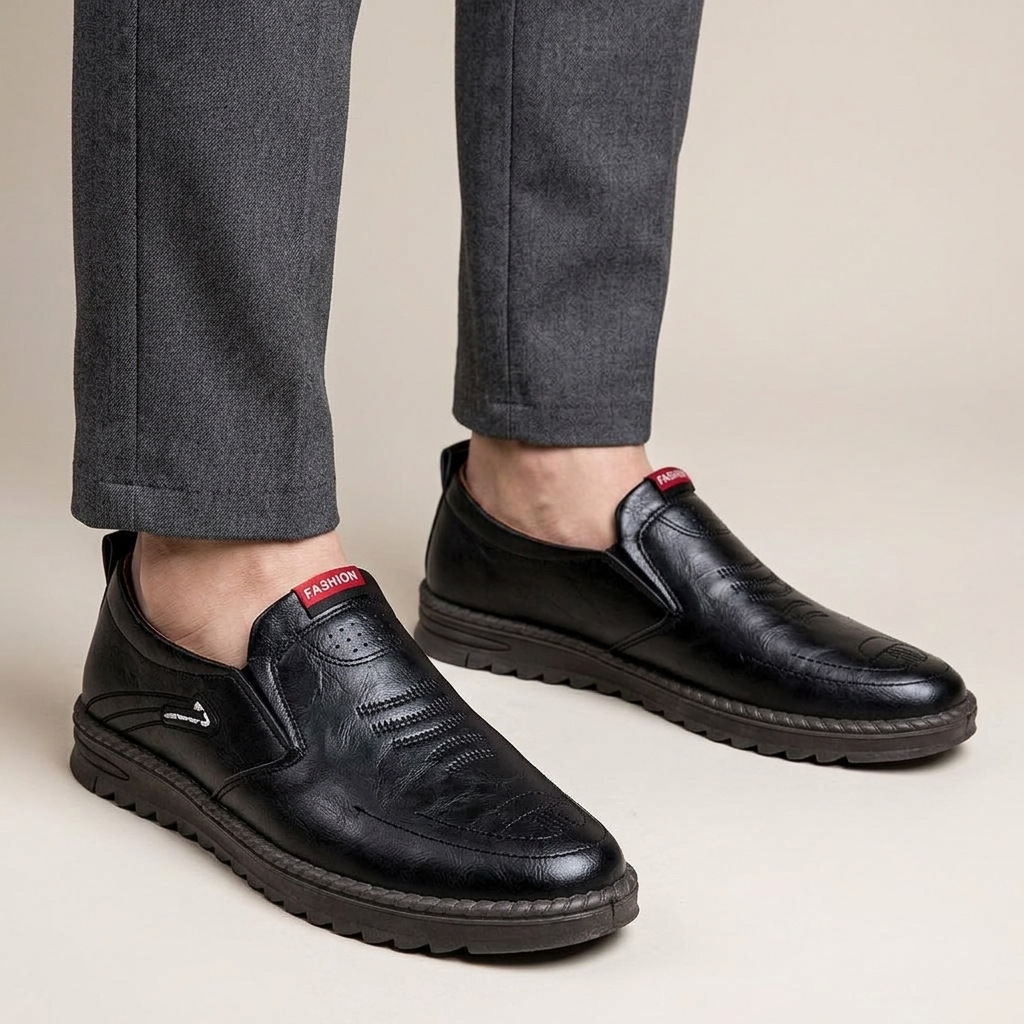 Mocassin Homme Cuir Semelle Épaisse Confort