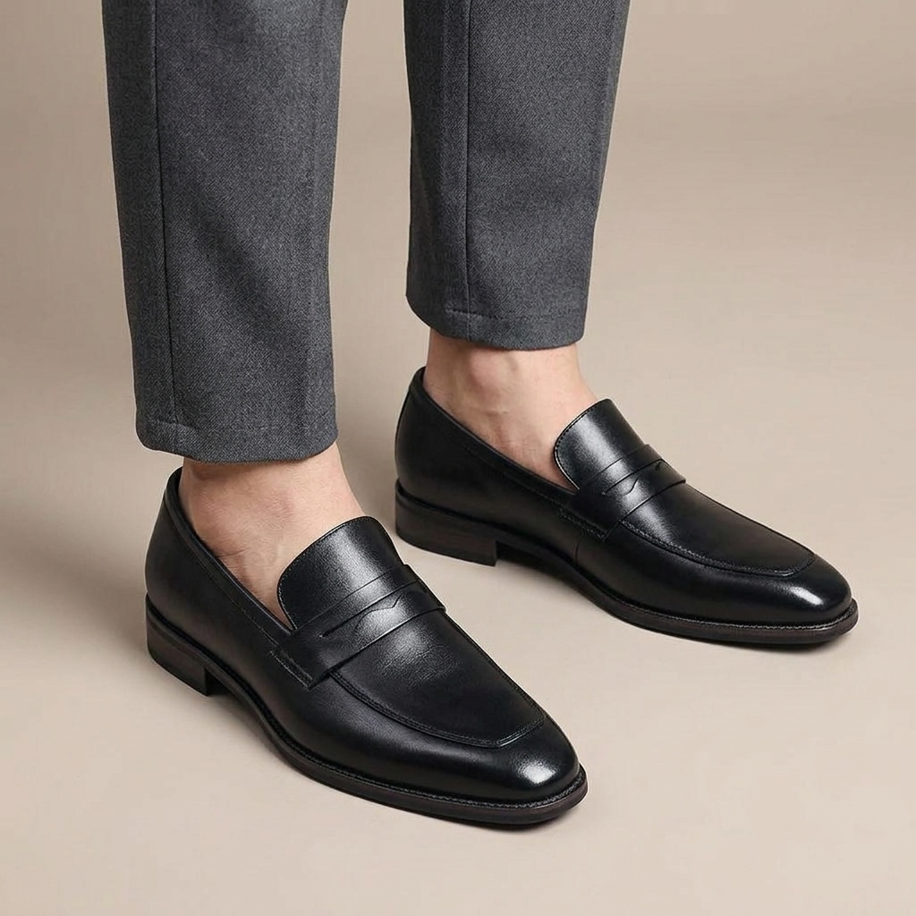 Mocassin Homme Cuir Véritable Habillé Image