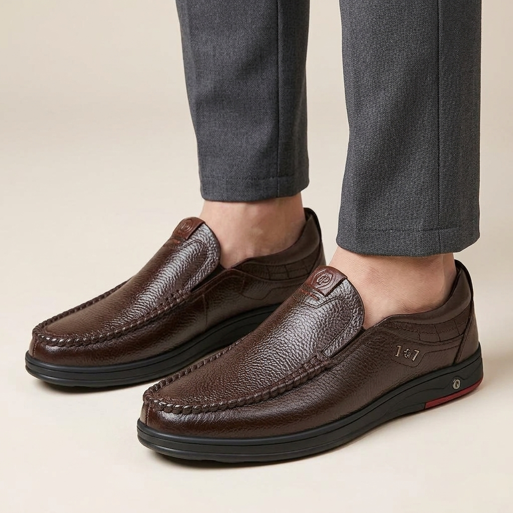 Mocassin Homme Cuir Véritable Souple