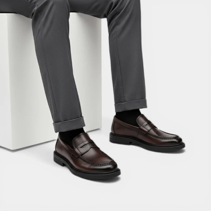 Mocassin homme à talon marron foncé – vue arrière