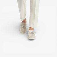 Mocassin homme à gland beige – vue de dessus