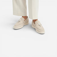 Mocassin homme à gland beige – vue de la semelle