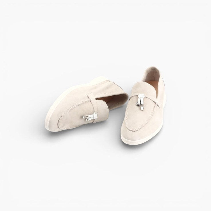 Mocassin homme à gland beige – vue de profil