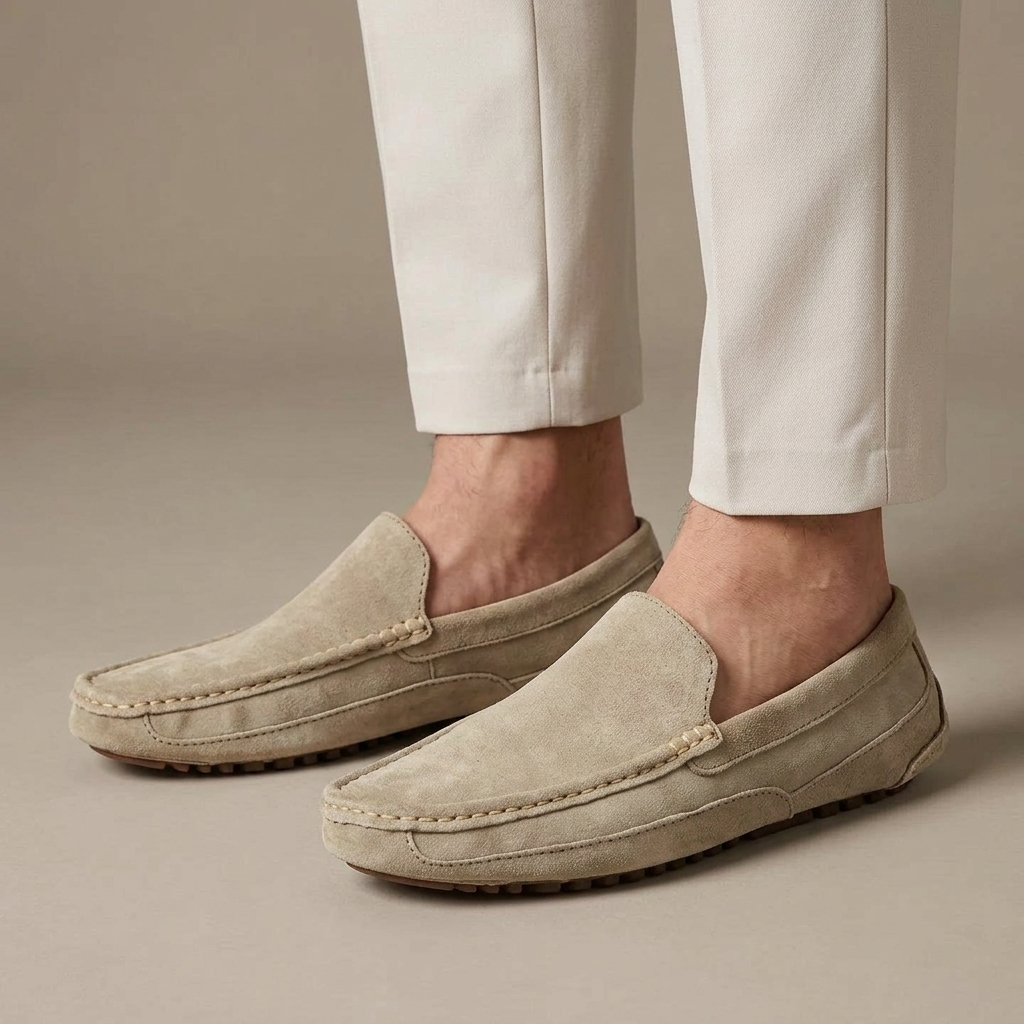 Mocassin Homme Daim à Enfiler