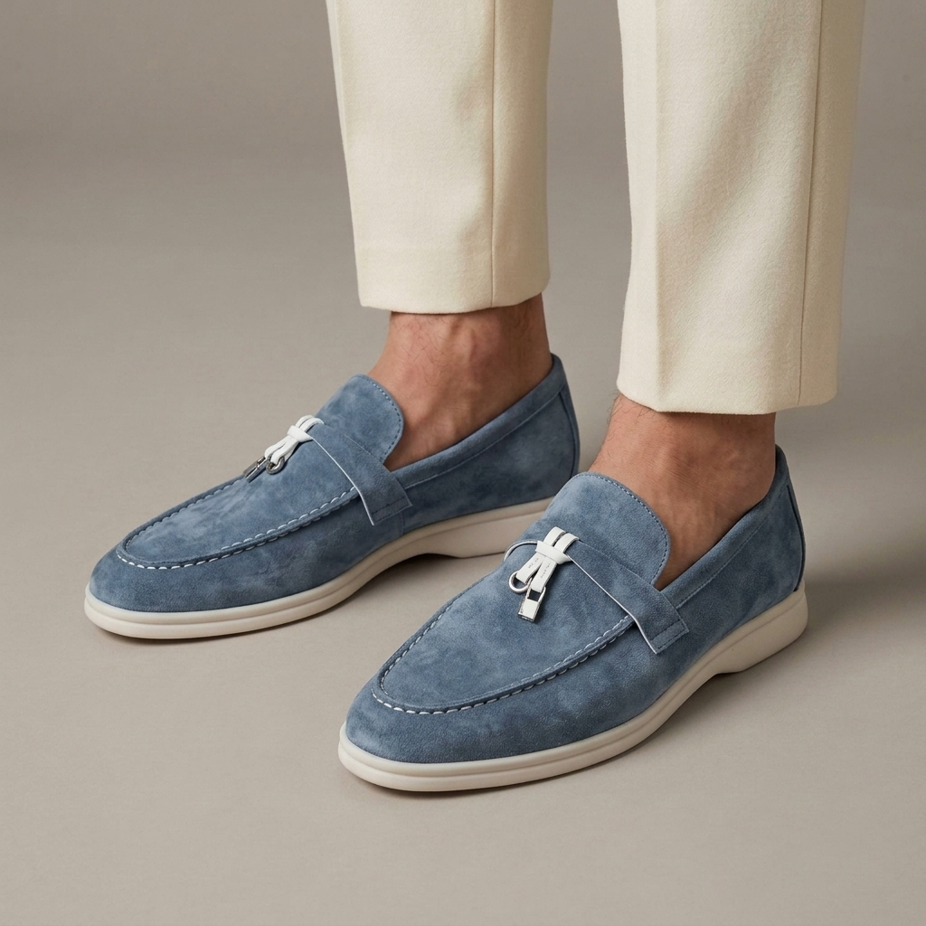 Mocassin Homme Daim à Gland Old Money - Bleu foncé