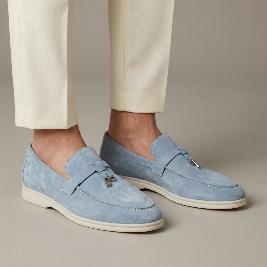 Mocassin Homme Daim à Gland Old Money - Bleu