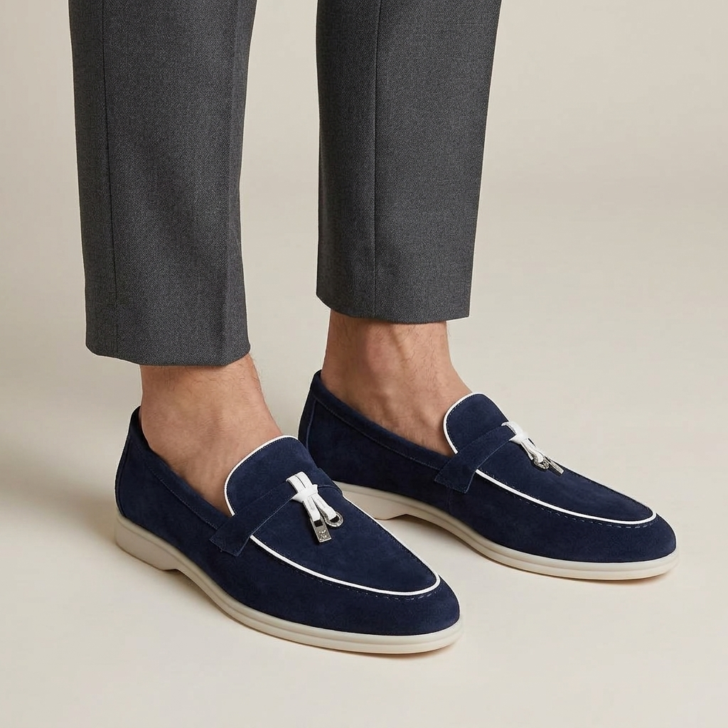 Mocassin Homme Daim à Gland Old Money Image