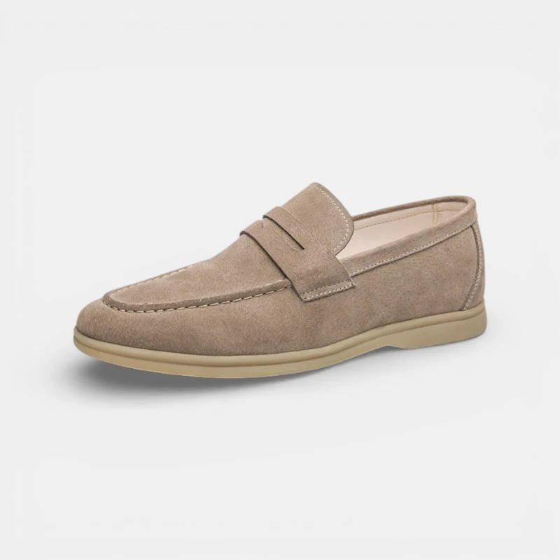 Mocassin homme en daim beige