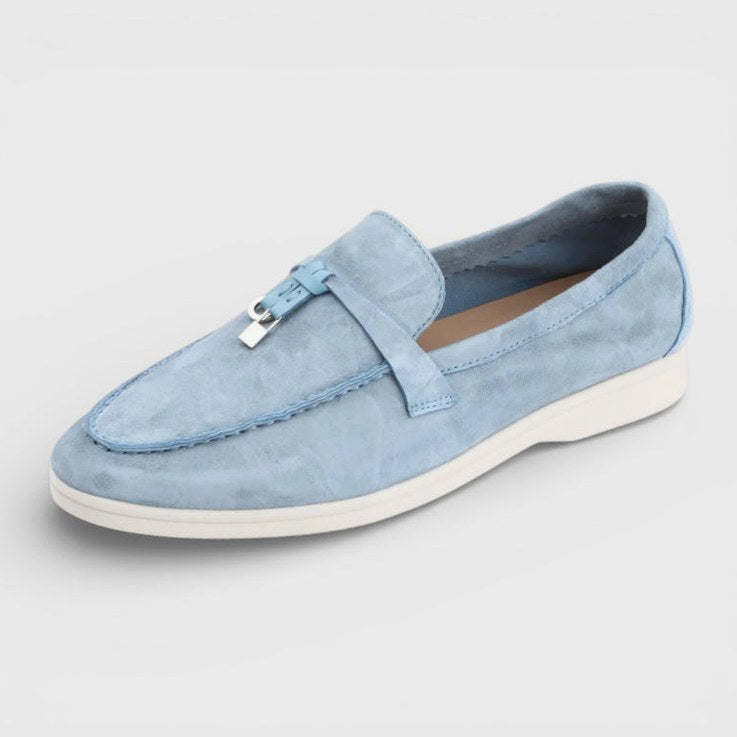 Mocassin homme à gland en daim bleu ciel Image