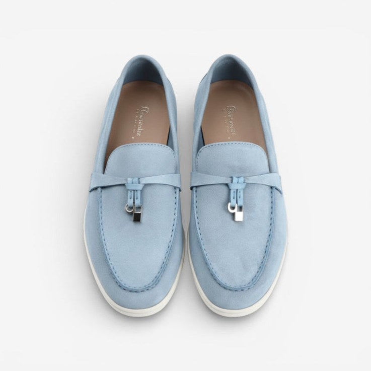Mocassin homme à gland bleu ciel – vue de dessus