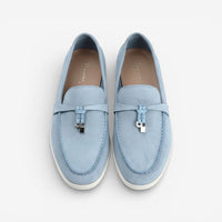 Mocassin homme à gland bleu ciel – vue de dessus