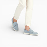 Mocassin homme à gland bleu ciel – vue arrière