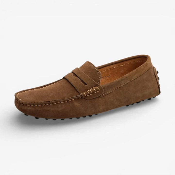 Mocassin homme en daim marron
