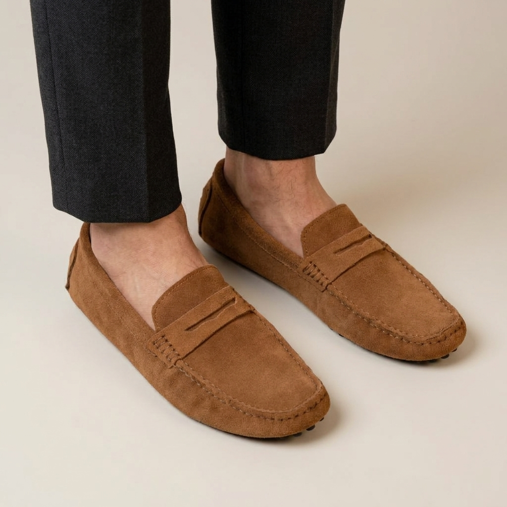 Mocassin Homme Daim Premium de Conduite