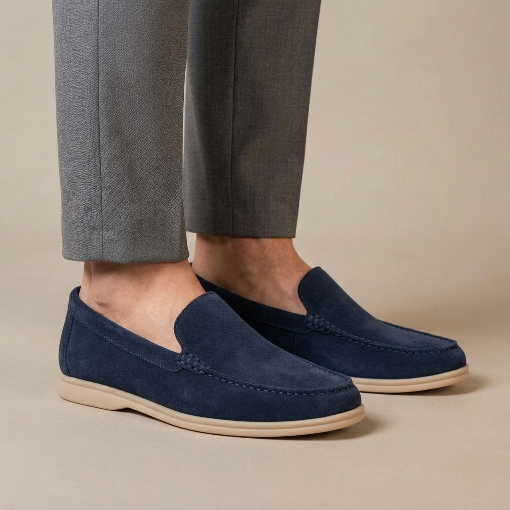 Mocassin Homme Daim Véritable Épuré Image