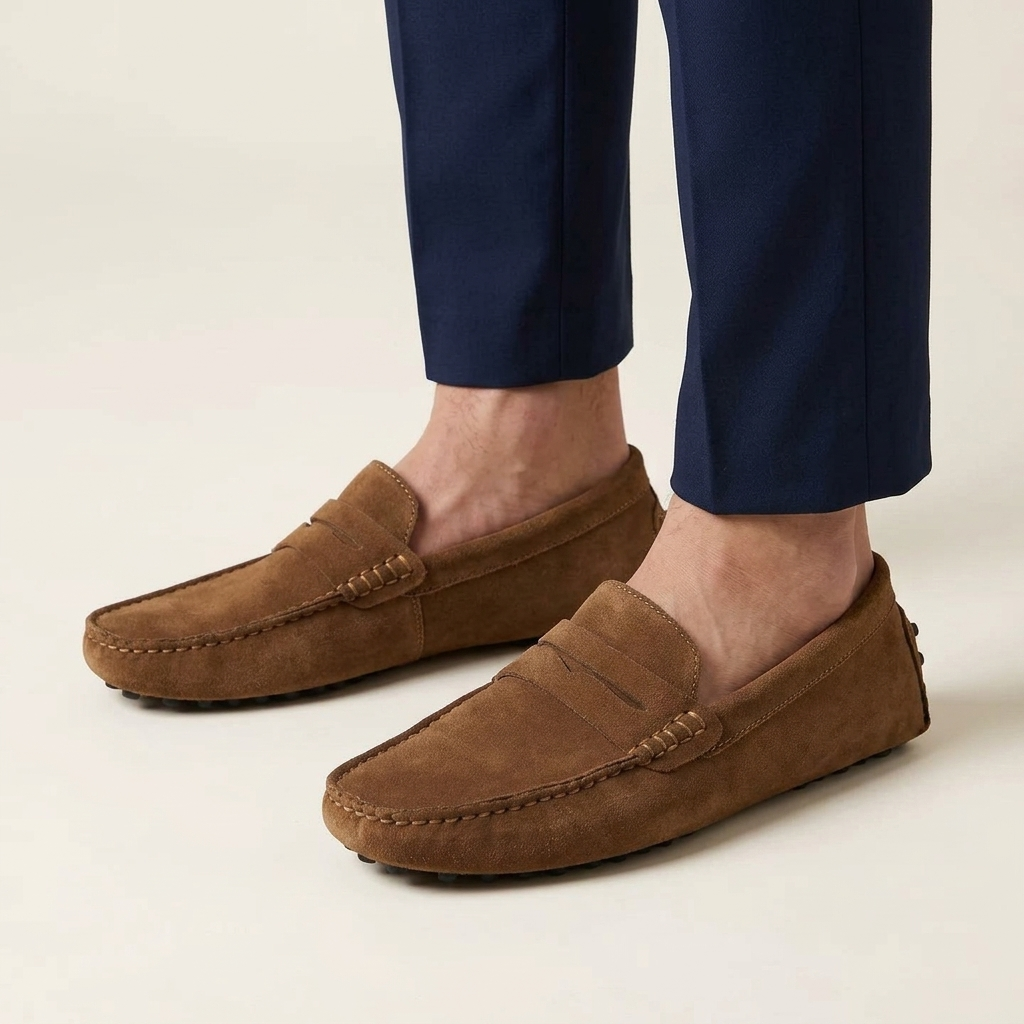 Mocassin Homme Daim Ville et Costume
