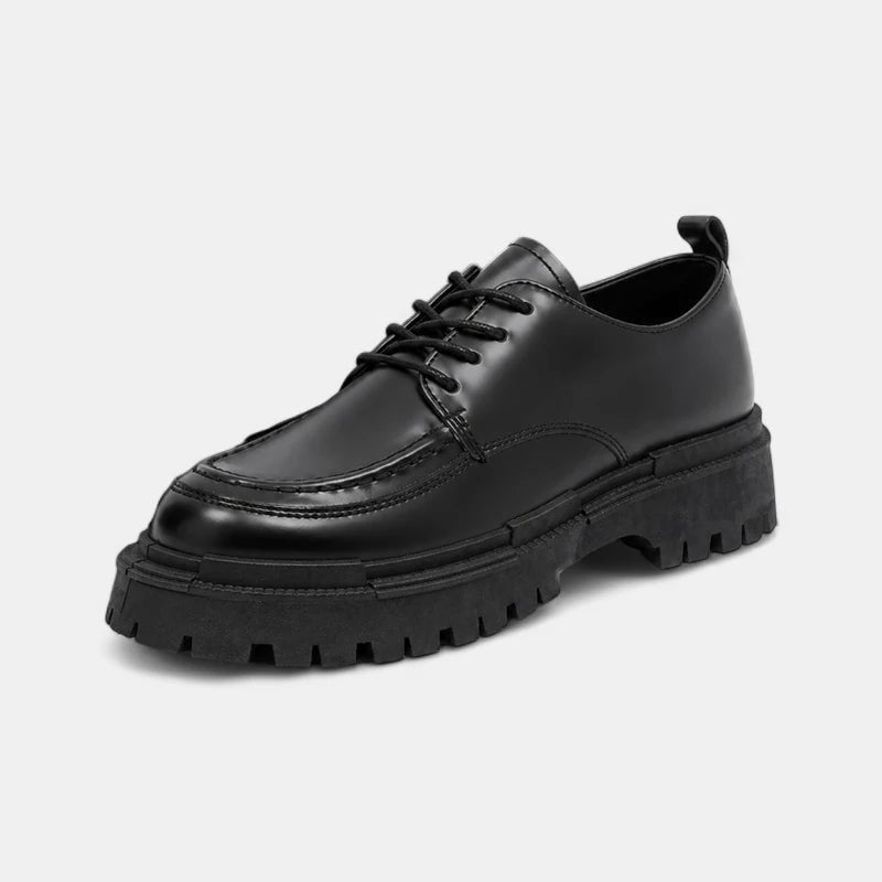 Mocassin homme compensé en cuir noir