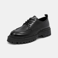 Mocassin homme compensé en cuir noir