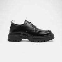 Mocassin homme compensé noir – vue de profil