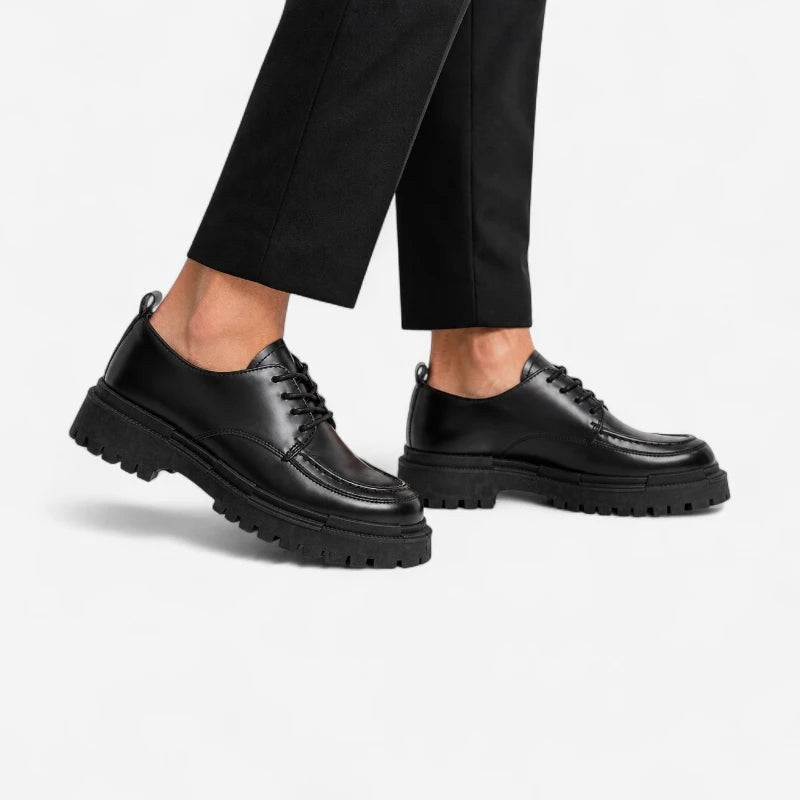 Mocassin homme compensé noir – vue de dessus