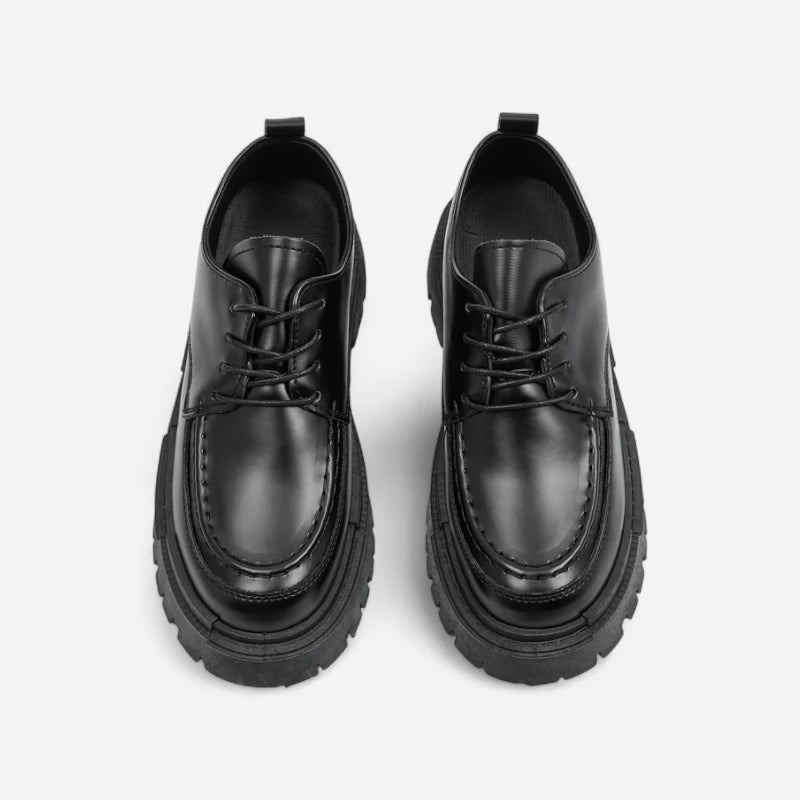 Mocassin homme compensé noir – vue arrière