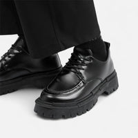 Mocassin homme compensé noir – vue de la semelle