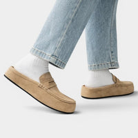 Mocassin homme mule beige – vue de dessus