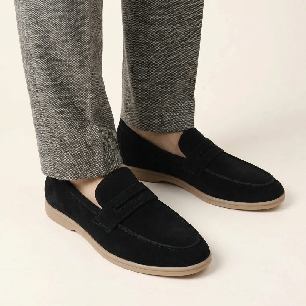 Mocassin Homme Penny Daim de Veau Épuré Image
