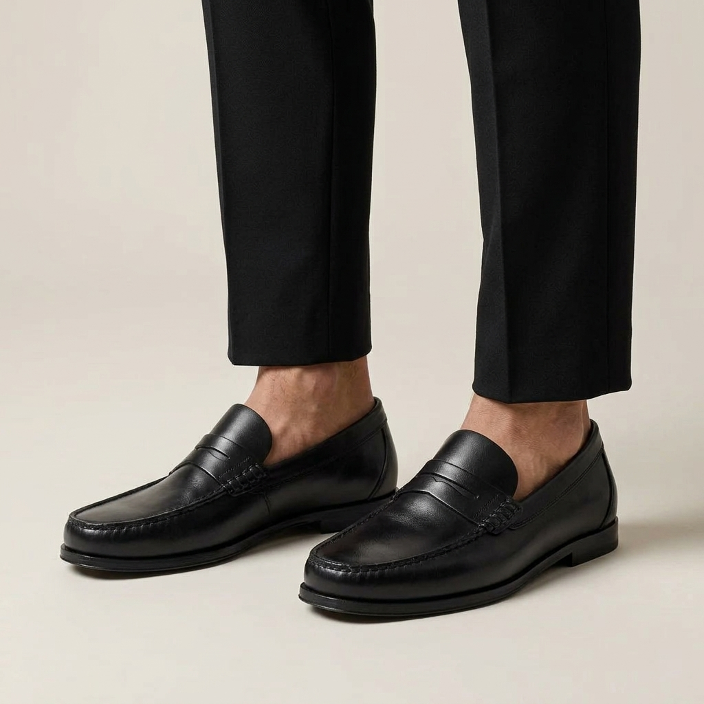 Mocassin Homme Penny Loafer Cuir Véritable