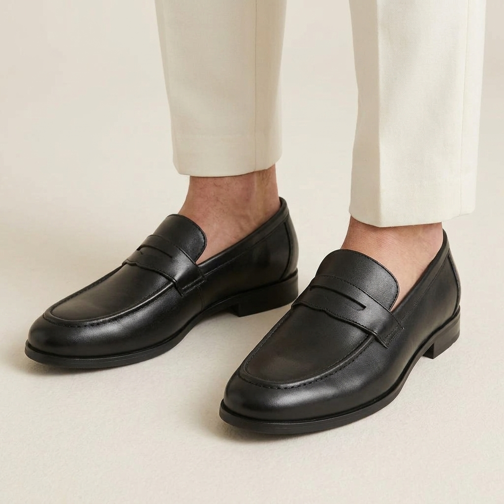 Mocassin Homme Penny Loafer Habillé à Talon Discret Image