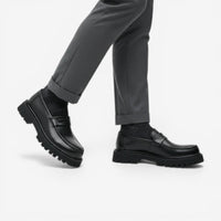Mocassin homme plateforme noir – vue arrière