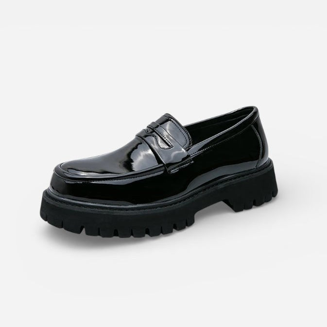 Mocassin Homme Plateforme Cuir Verni