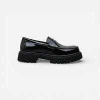 Mocassin homme plateforme noir – vue de profil